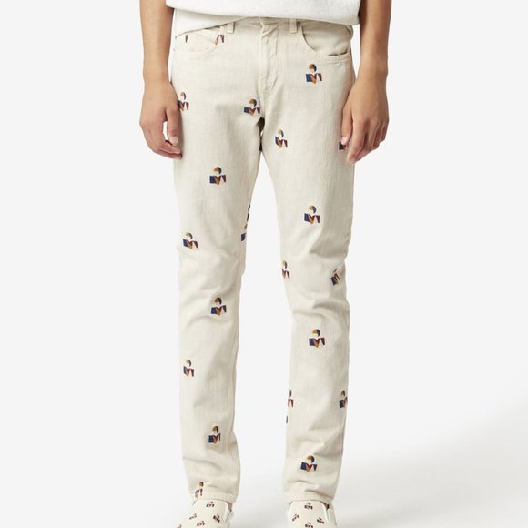 Designer Mens STRAIGHT-LEG JEANS - Picture 1 of 4